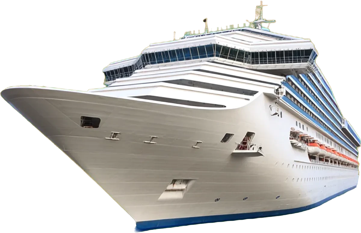 A cruise ship pulling in